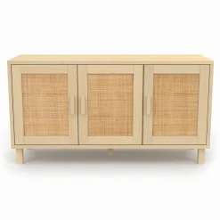 Buffet bas bois et cannage 3 portes*IDMarket