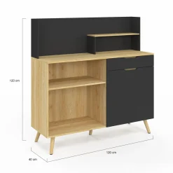 Buffet bas de cuisine hêtre et noir*IDMarket Sale