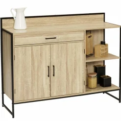 Buffet bas de cuisine industriel avec plan de travail*IDMarket Outlet