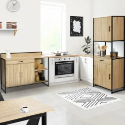 Buffet bas de cuisine industriel avec plan de travail*IDMarket Outlet