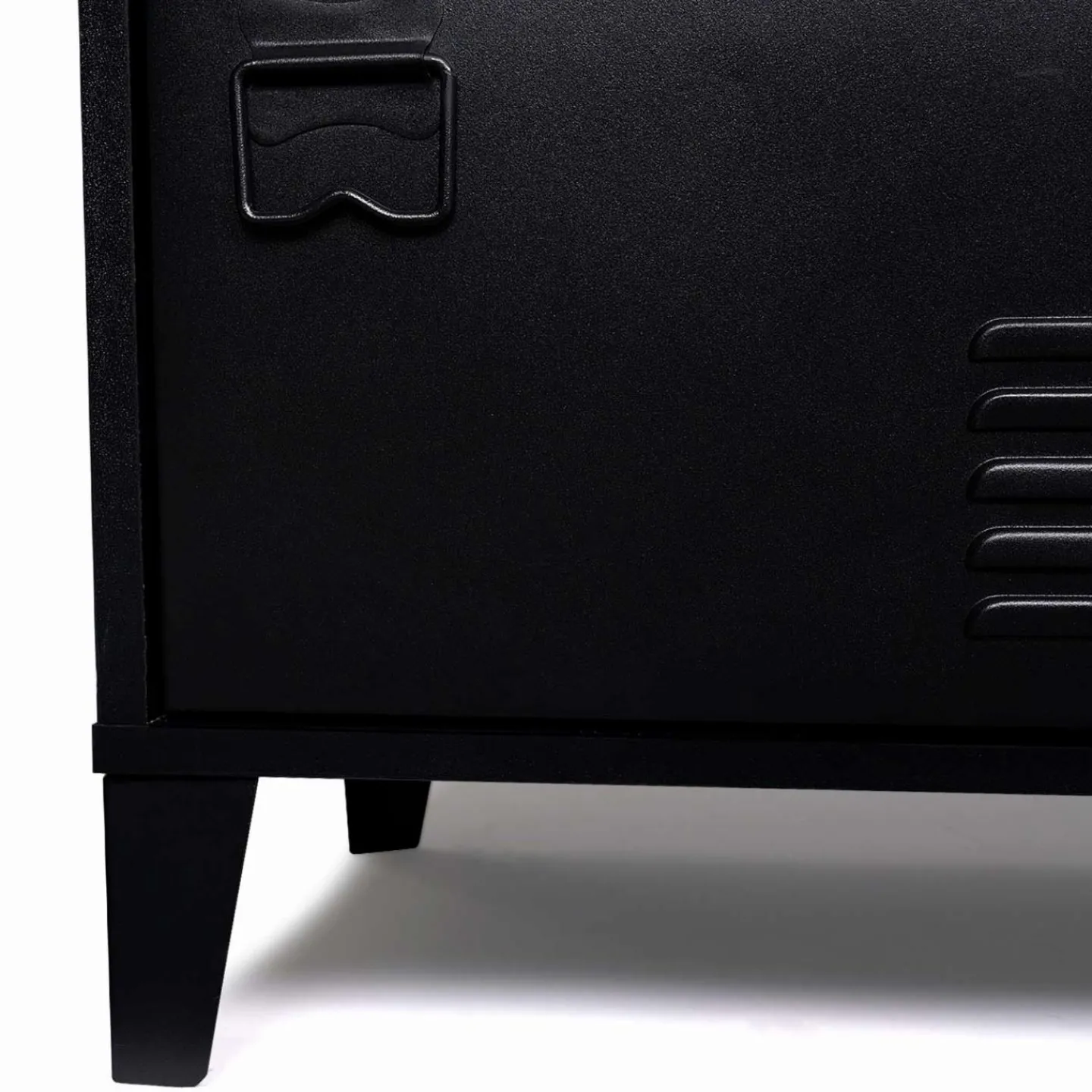 Buffet bas industriel 3 portes en métal noir*IDMarket Discount