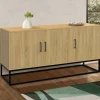 Buffet bas industriel bois et noir*IDMarket New