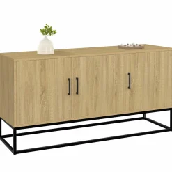 Buffet bas industriel bois et noir*IDMarket New