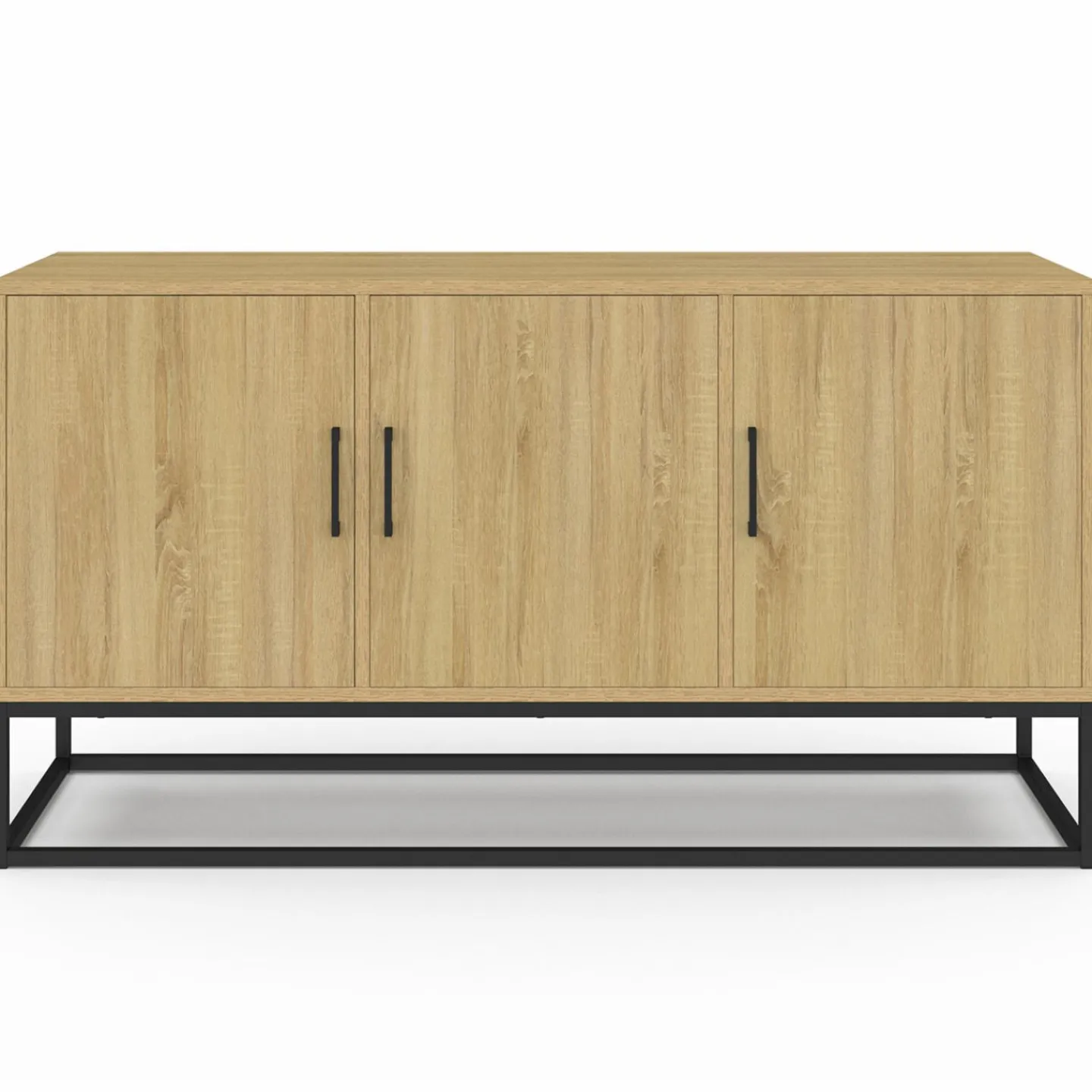 Buffet bas industriel bois et noir*IDMarket New