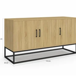 Buffet bas industriel bois et noir*IDMarket New