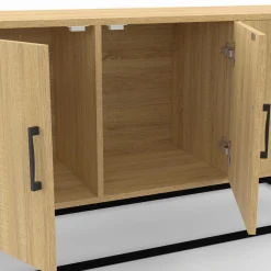 Buffet bas industriel bois et noir*IDMarket New