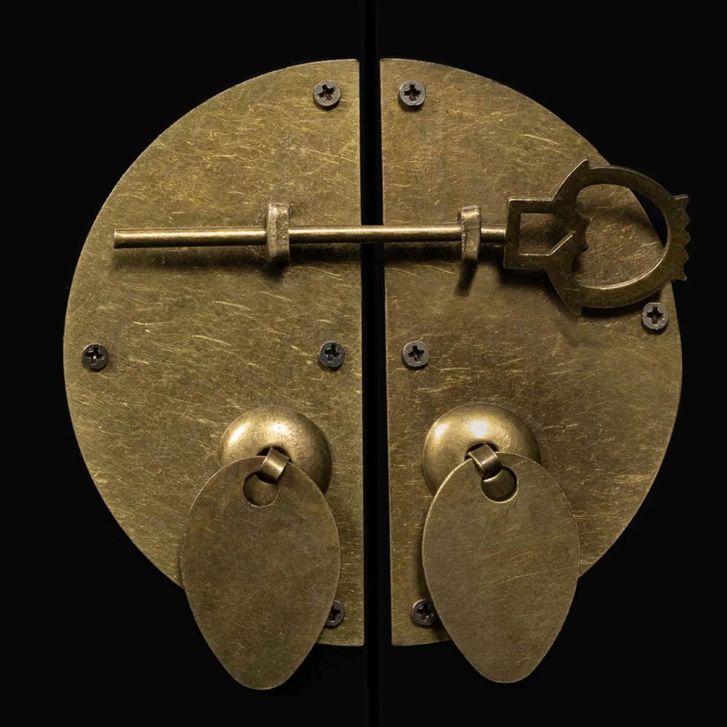 Buffet bas noir style asiatique 3 portes*IDMarket Clearance