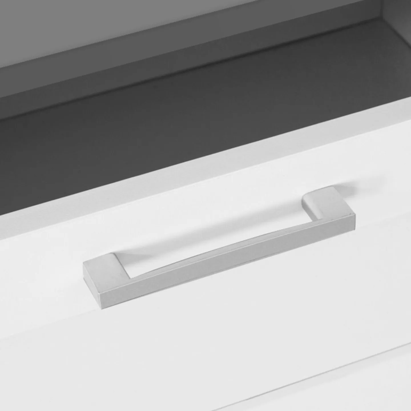 Buffet blanc et plateau gris 100 cm avec 3 portes et 1 tiroir*IDMarket Clearance