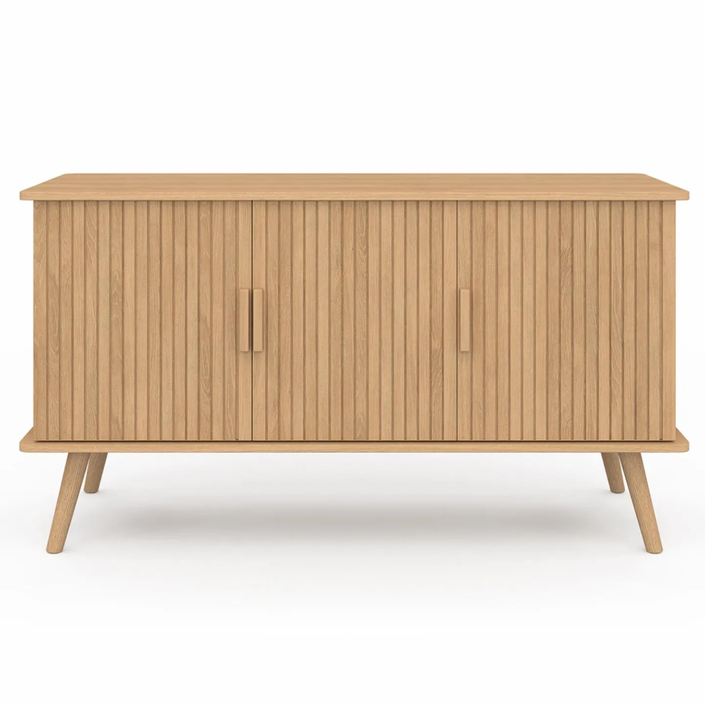 Buffet bois 3 portes 110 cm effet lattes*IDMarket Clearance