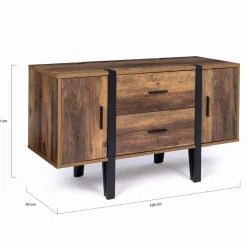 Buffet bois foncé avec pied épingle*IDMarket Discount