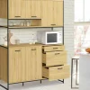 Buffet casserolier de cuisine 140 cm 5 portes + 3 tiroirs design industriel*IDMarket Sale