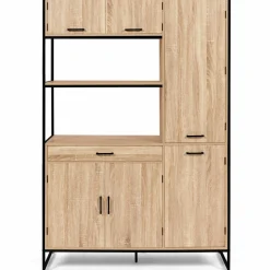 Buffet cuisine bois clair style industriel 120 cm*IDMarket Outlet