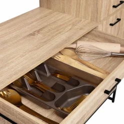 Buffet cuisine bois clair style industriel 120 cm*IDMarket Outlet