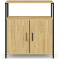 Buffet d'appoint 1 niche et 2 portes 70 cm design industriel*IDMarket