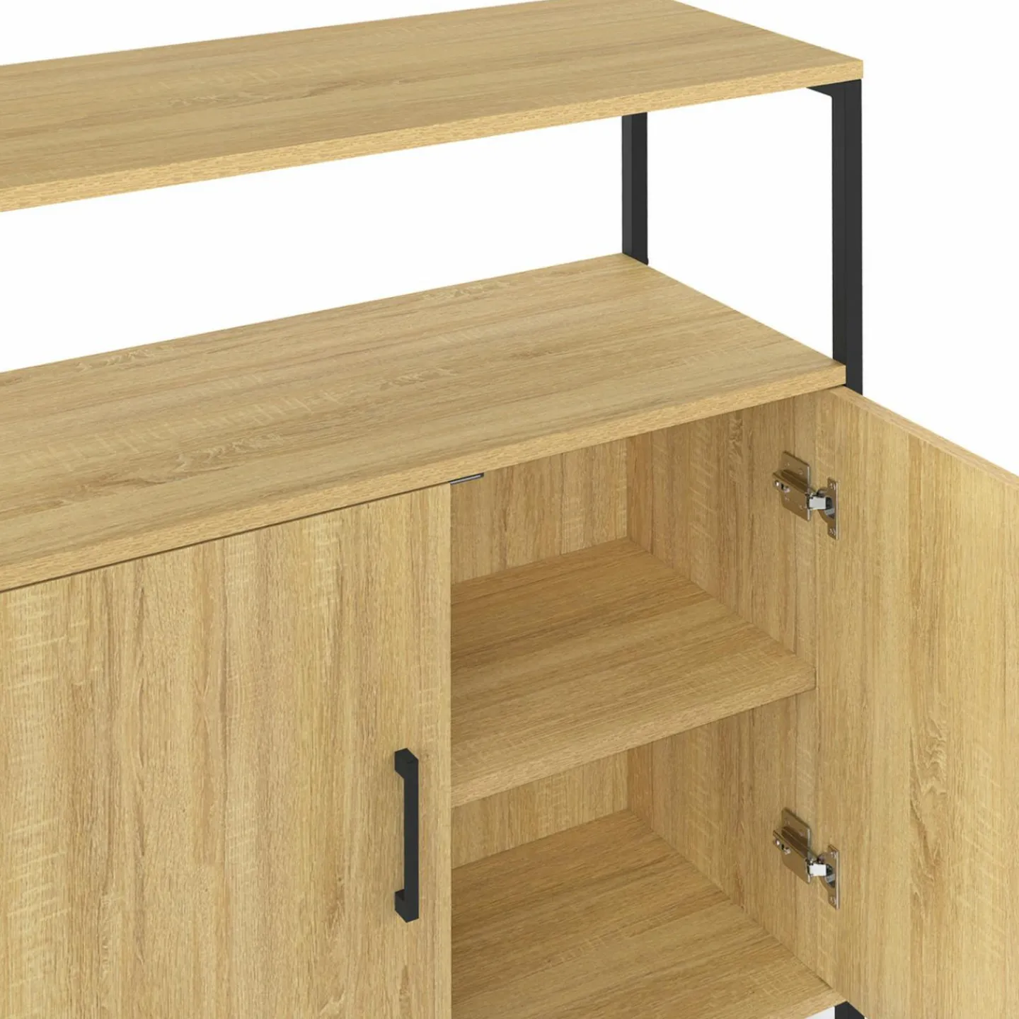 Buffet d'appoint 1 niche et 2 portes 70 cm design industriel*IDMarket