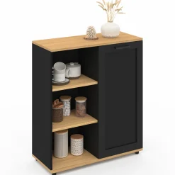 Buffet d'appoint noir et bois*IDMarket Clearance