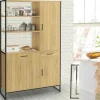 Buffet de cuisine avec colonne de rangement 3 portes design industriel*IDMarket Best