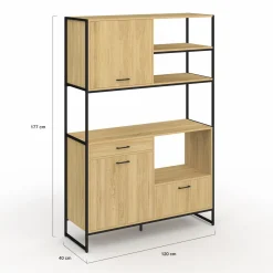 Buffet de cuisine industriel 3 portes 1 tiroir*IDMarket Sale