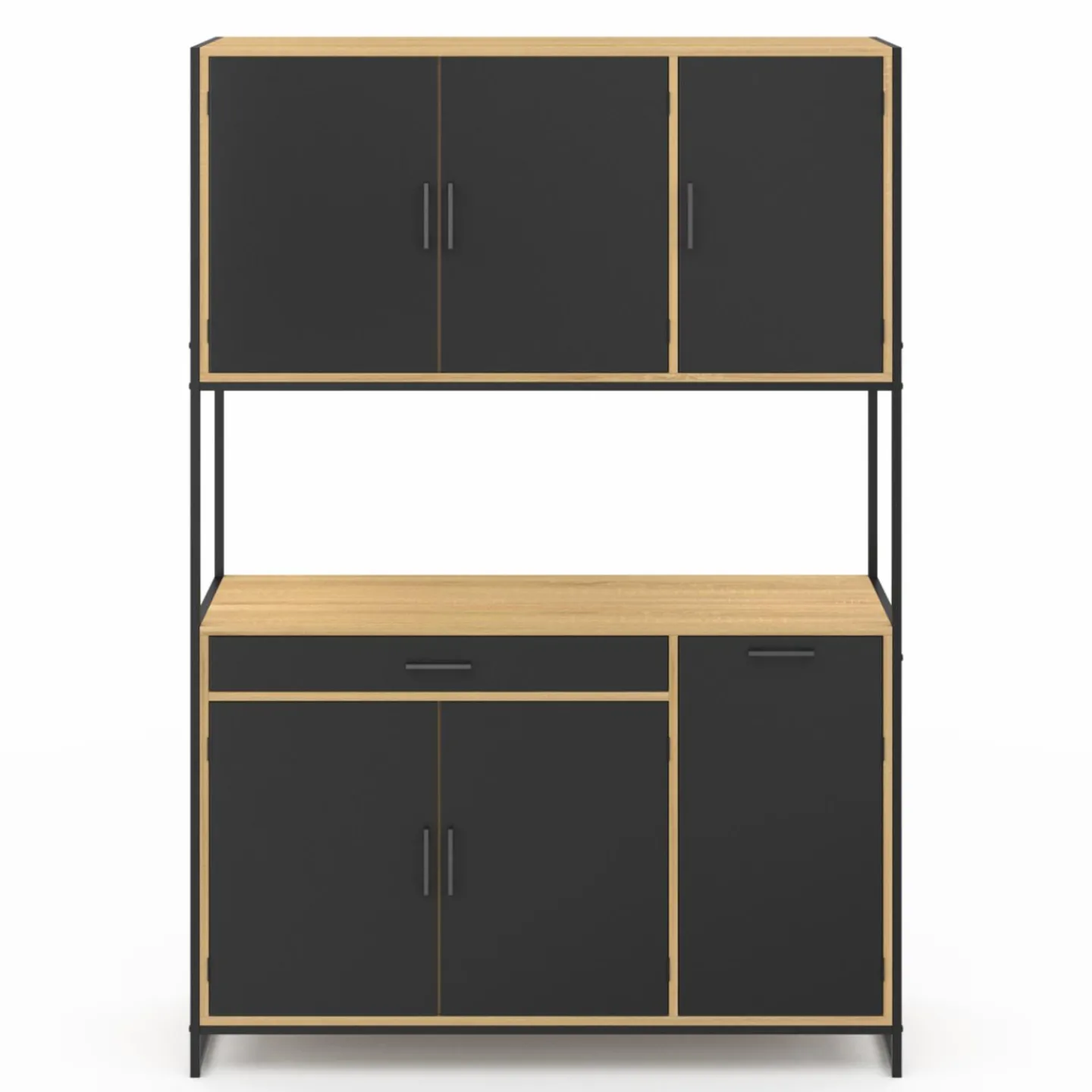 Buffet de cuisine industriel 120 cm avec 6 portes*IDMarket Best