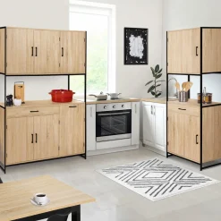 Buffet de cuisine industriel bois et métal 60 cm*IDMarket Online
