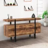 Buffet de salon industriel 4 portes bois et noir*IDMarket Discount