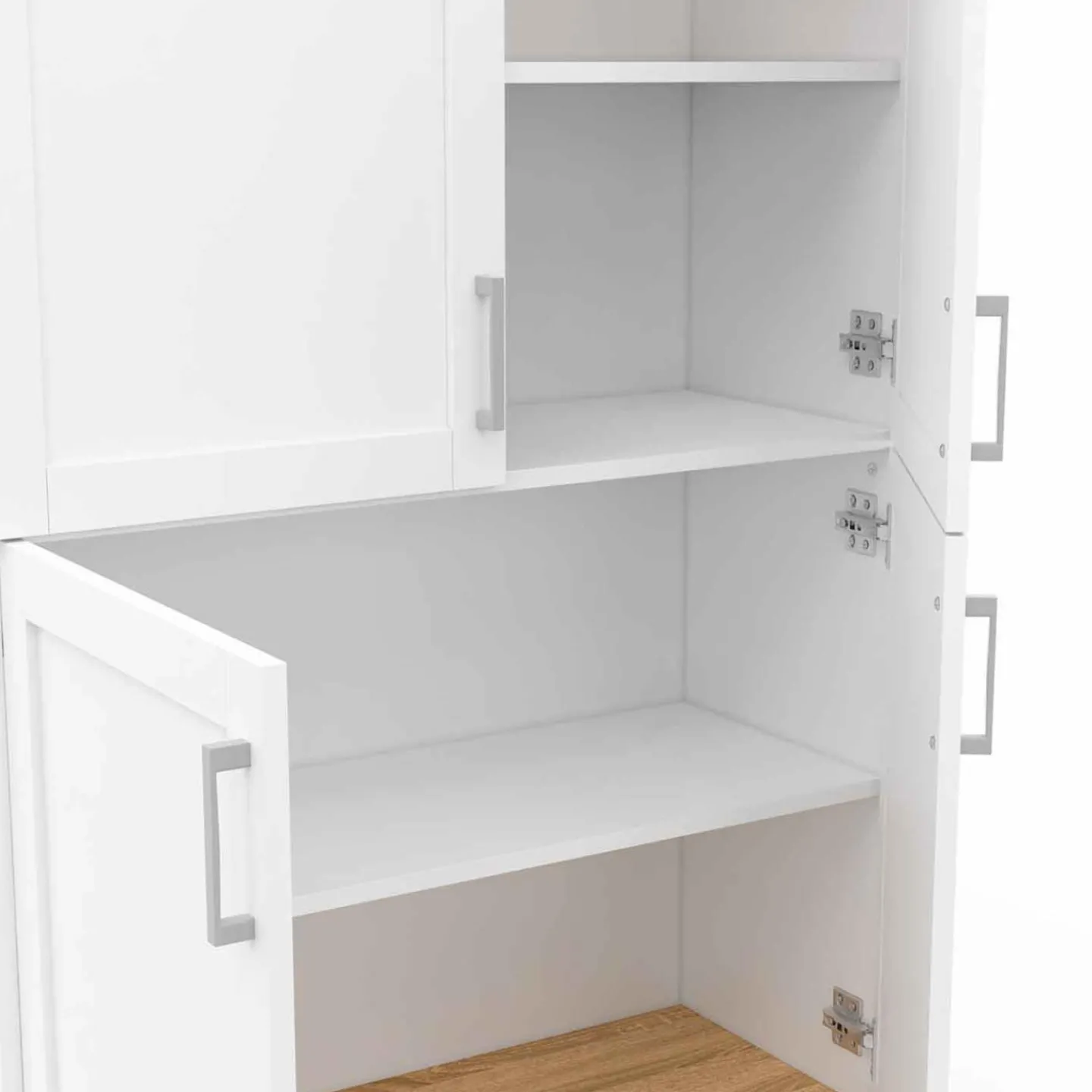 Buffet haut blanc et bois avec 4 portes 125 cm*IDMarket Sale