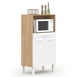 Buffet mi-haut 60 cm 1 tiroir 2 portes blanc*IDMarket Hot