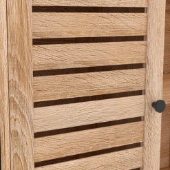 Buffet portes persiennes bois et métal noir*IDMarket Hot