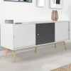 Buffet scandinave bois blanc et gris EFFIE*IDMarket Sale
