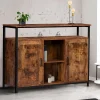 Buffet style industriel 2 portes effet bois vieilli 100 cm*IDMarket Discount