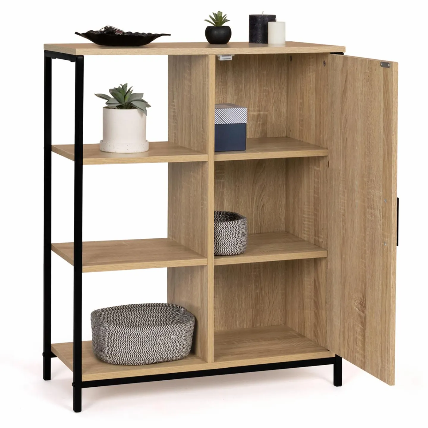 Buffet style industriel avec étagères et placard*IDMarket Hot