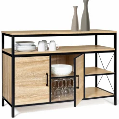 Buffet style industriel bois et métal noir 100 cm*IDMarket Sale