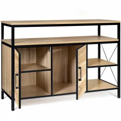 Buffet style industriel bois et métal noir 100 cm*IDMarket Sale