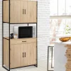 Buffet vaisselier industriel 80 cm 4 portes 1 tiroir*IDMarket Discount