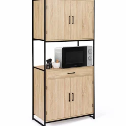 Buffet vaisselier industriel 80 cm 4 portes 1 tiroir*IDMarket Discount