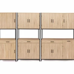 Buffet vaisselier industriel 80 cm 4 portes 1 tiroir*IDMarket Discount