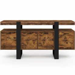 Buffet XXL 4 portes bois effet vieilli et noir 160 cm*IDMarket Sale