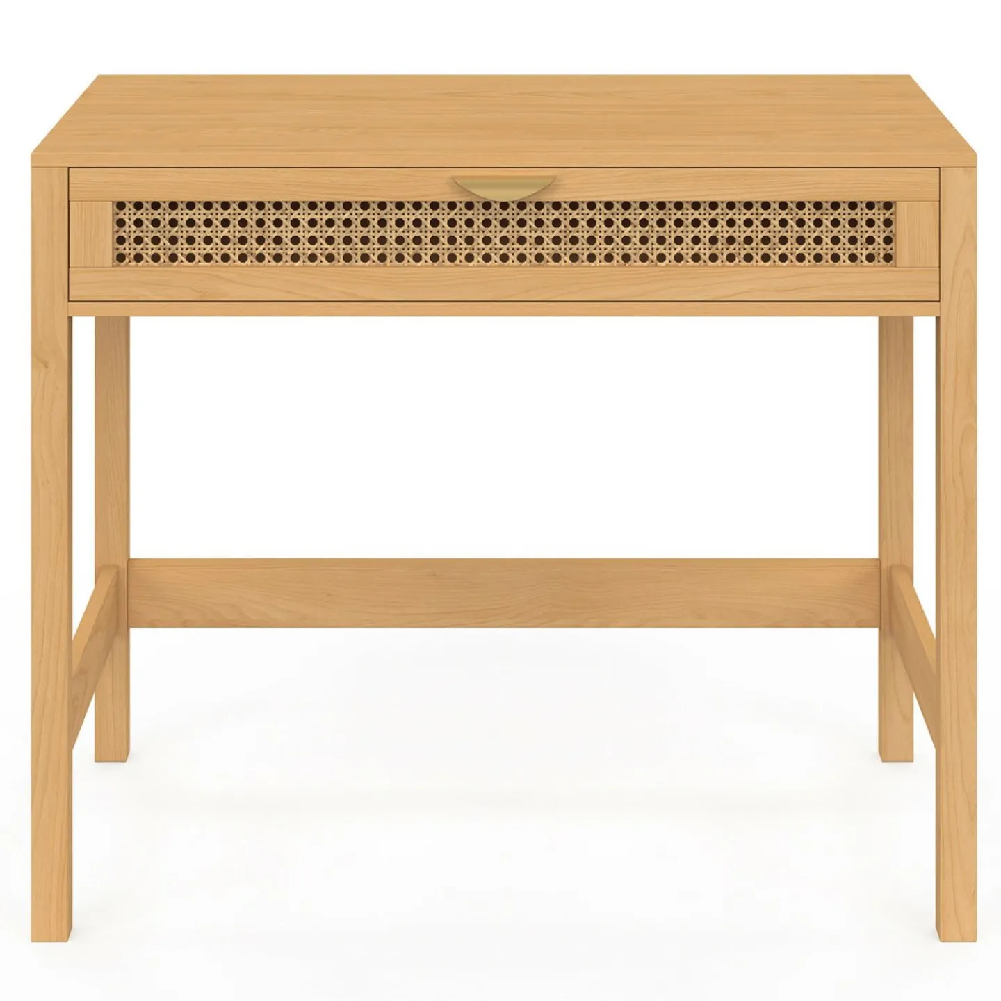 Bureau 1 tiroir bois et cannage 90*50*IDMarket Best