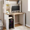 Bureau avec rangements blanc et bois façon hêtre*IDMarket Outlet