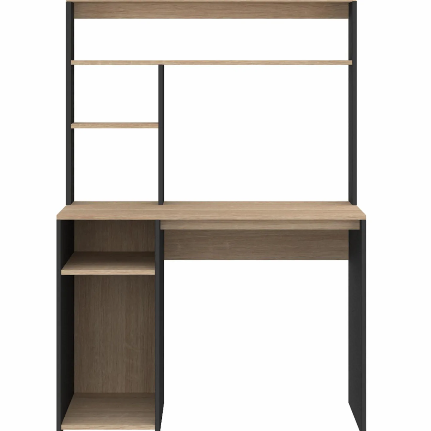 Bureau avec rangements noir et bois*IDMarket Hot