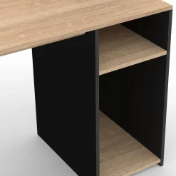 Bureau avec rangements noir et bois*IDMarket Hot
