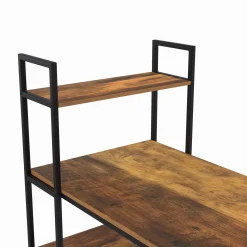 Bureau avec étagères style industriel effet bois vieilli*IDMarket New