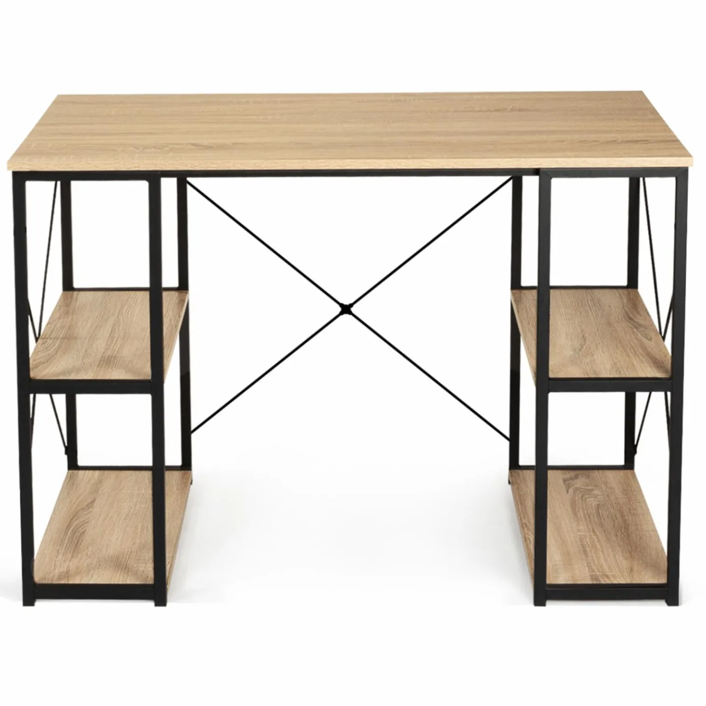 Bureau avec étagères style industriel en métal et bois*IDMarket