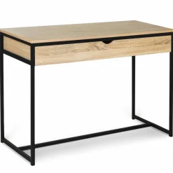 Bureau avec tiroir en métal noir et bois*IDMarket Clearance