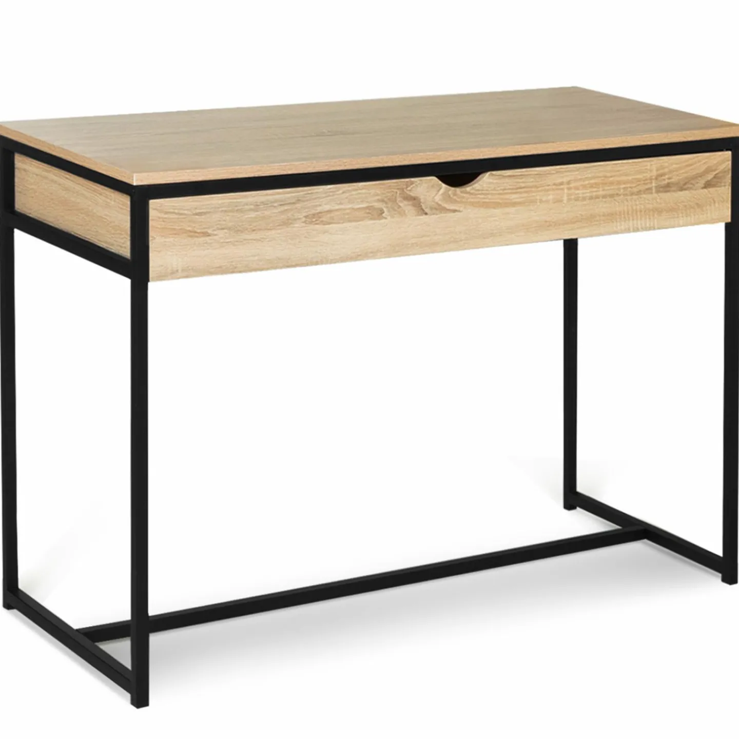 Bureau avec tiroir en métal noir et bois*IDMarket Clearance