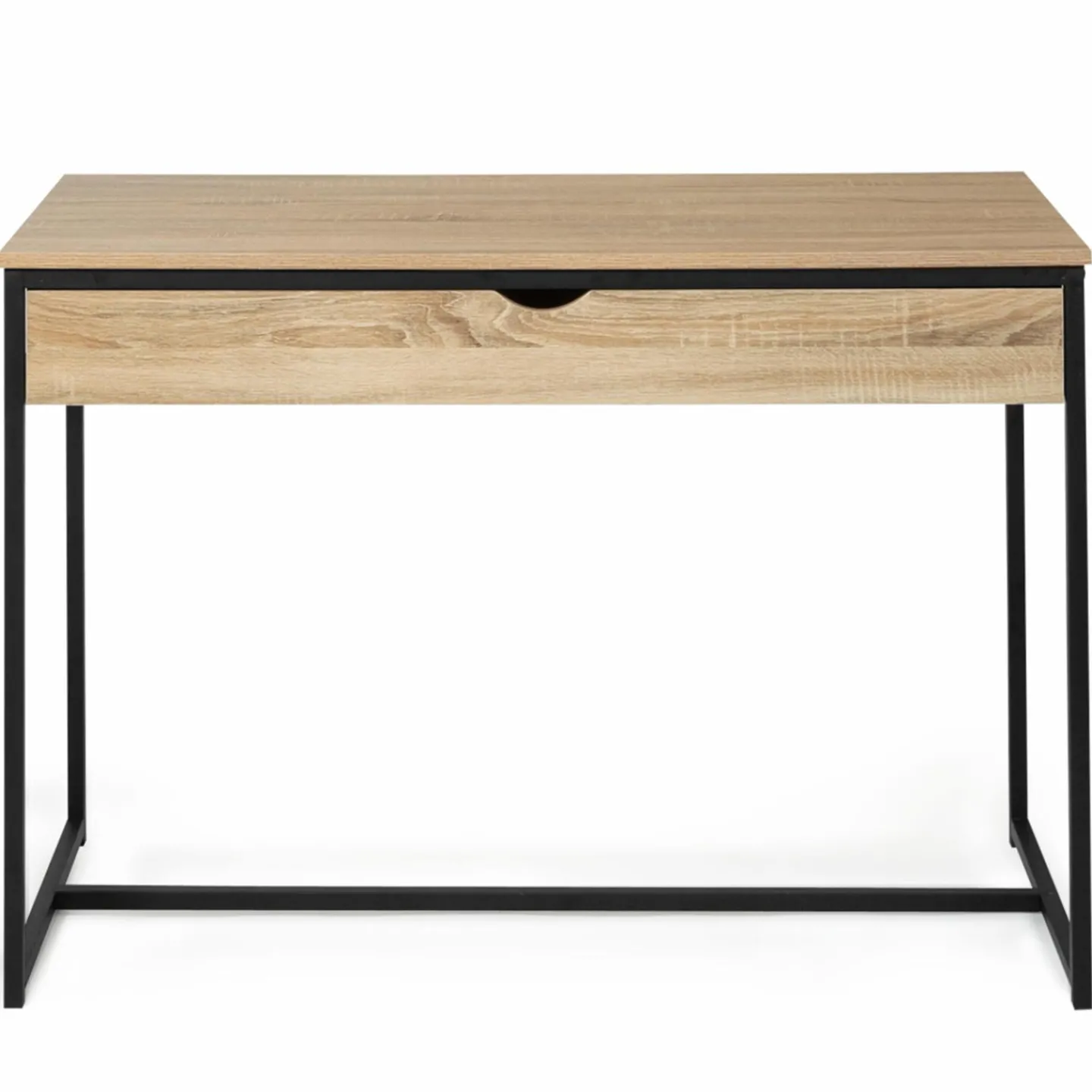 Bureau avec tiroir en métal noir et bois*IDMarket Clearance