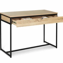 Bureau avec tiroir en métal noir et bois*IDMarket Clearance