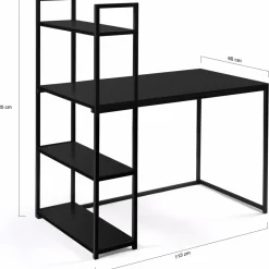 Bureau bibliothèque noir design industriel*IDMarket Hot