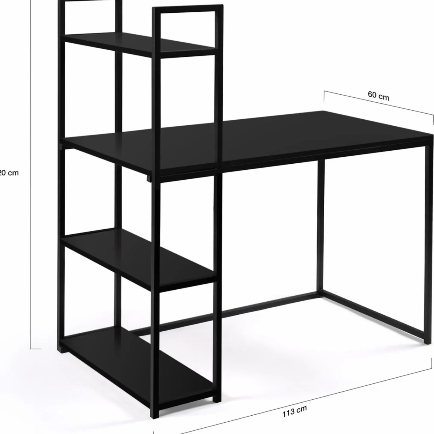 Bureau bibliothèque noir design industriel*IDMarket Hot