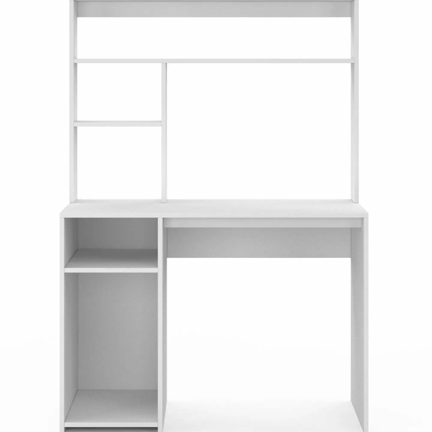 Bureau blanc avec étagères de rangement*IDMarket Sale